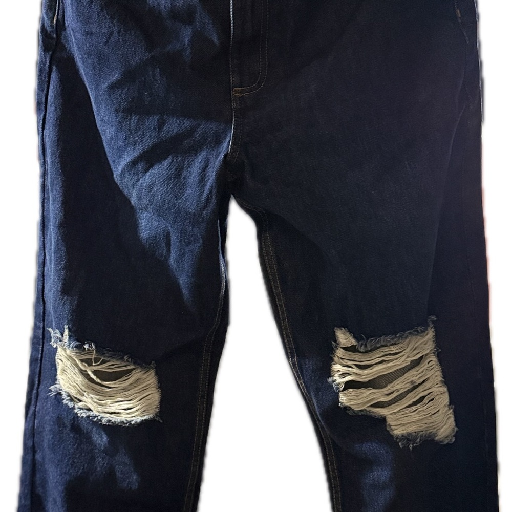Women's Distressed Navy Pants